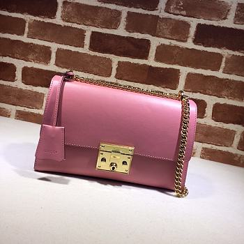 GUCCI | Padlock GG Pink Leather Bag - 409486 - 30 x 19 x 10 cm