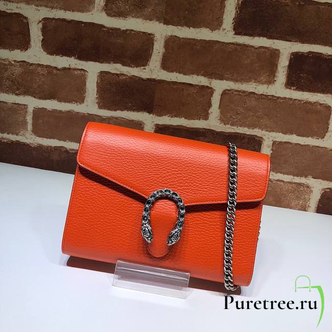 Gucci Dionysus GG Supreme Orange chain wallet - 401231 - 20x13.5x3cm - 1