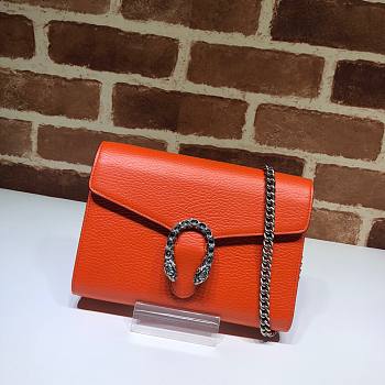 Gucci Dionysus GG Supreme Orange chain wallet - 401231 - 20x13.5x3cm