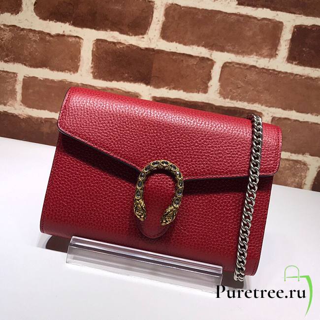 Gucci Dionysus GG Supreme Red chain wallet - 401231 - 20x13.5x3cm - 1