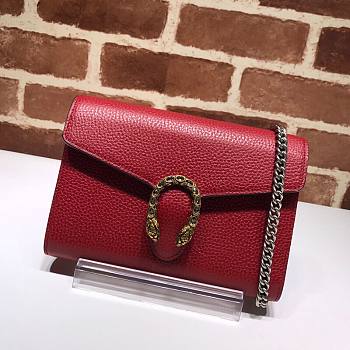 Gucci Dionysus GG Supreme Red chain wallet - 401231 - 20x13.5x3cm