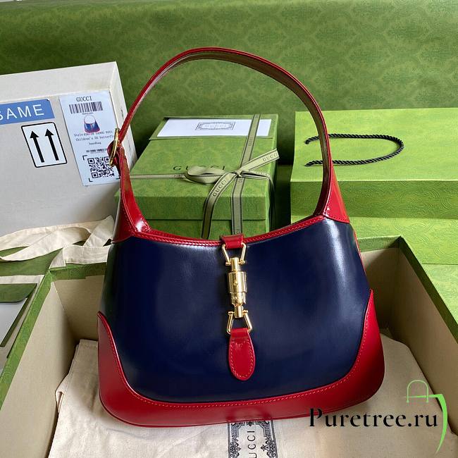 Gucci Jackie 1961 Small Shoulder Bag Blue/Red - 636706 - 28x19x4.5cm - 1