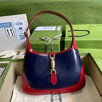 Gucci Jackie 1961 Small Shoulder Bag Blue/Red - 636706 - 28x19x4.5cm
