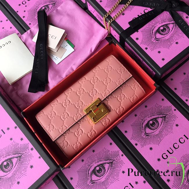GUCCI | Padlock continental pink wallet - 453506 - 19 x 10 x 3.5 cm - 1