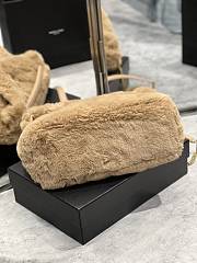 YSL | Loulou Puffer Small shearling Light Brown Bag - 577475 - 35×23×13.5cm - 2