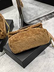 YSL | Loulou Puffer Small shearling Brown Bag - 577475 - 35×23×13.5cm - 4