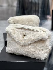YSL | Loulou Puffer Small shearling White Bag - 577476 - 29×17×11cm - 2