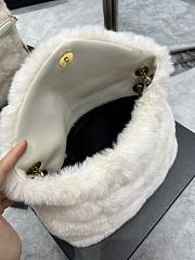 YSL | Loulou Puffer Small shearling White Bag - 577476 - 29×17×11cm - 6