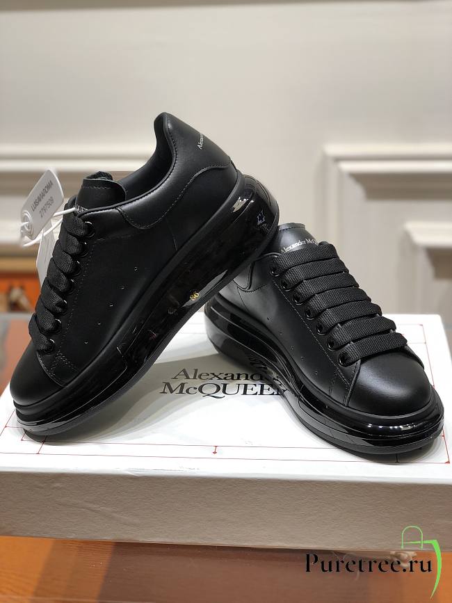 ALEXANDER QUEEN | Black Clear Sole Sneaker  - 1