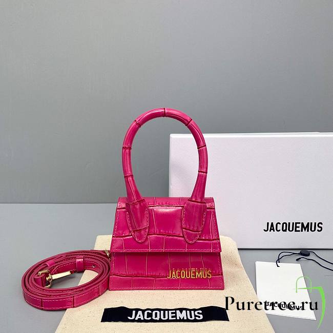 Jacquemus | Le Chiquito Crocodile Pink Bag - 12x8x5cm - 1