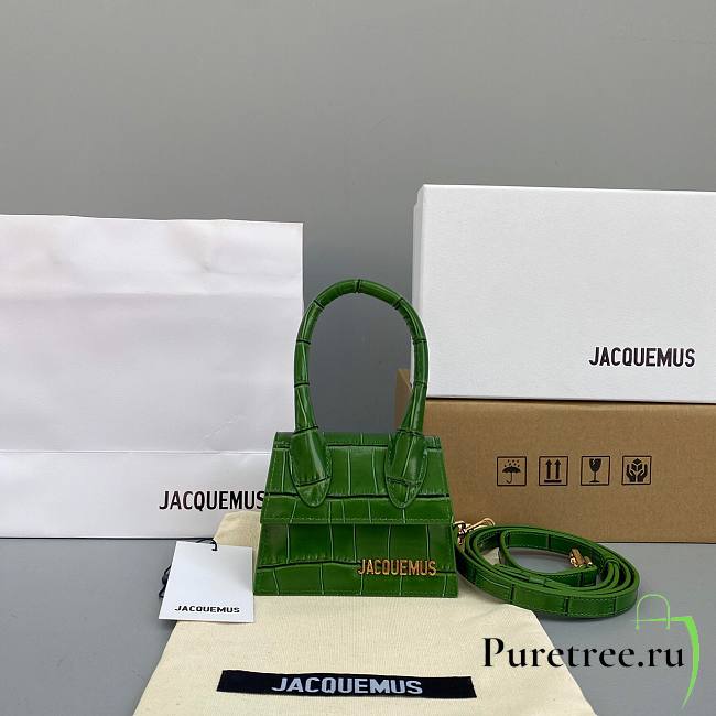 Jacquemus | Le Chiquito Crocodile Green Bag - 12x8x5cm - 1