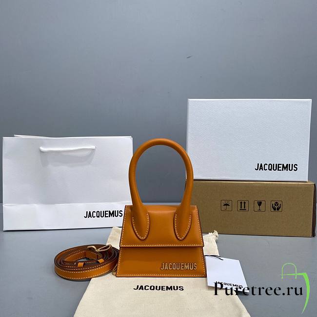 Jacquemus The Chiquito Mini Leather Dark Orange Bag - 12x8x5cm - 1