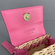 Jacquemus | Le Chiquito Raffia & Leather Pink Bag - 12x8x5cm - 6
