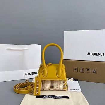 Jacquemus | Le Chiquito Raffia & Leather Yellow Bag - 12x8x5cm