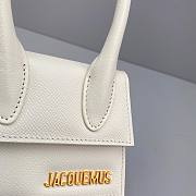 JACQUEMUS | Le Chiquito White Grained Leather - 12x8x5cm - 6
