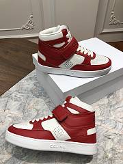 CELINE | Triomphe CT-03 HIGH SNEAKER White/Red - 2