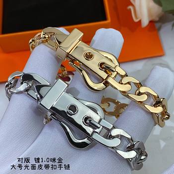 Hermes large glossy belt bracelet