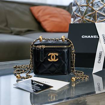 CHANEL | Small Black Vanity With Chain  - AP2292 - 8.5×11×7cm