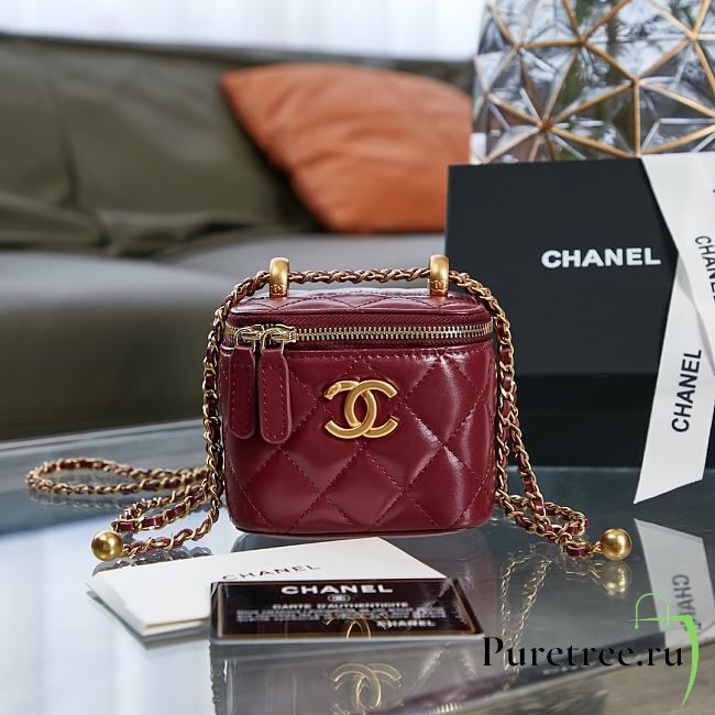 CHANEL | Small Red Vanity With Chain - AP2292 - 8.5×11×7cm - 1