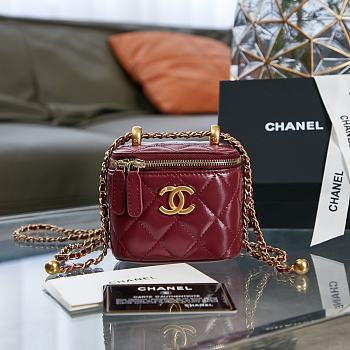CHANEL | Small Red Vanity With Chain - AP2292 - 8.5×11×7cm