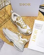 DIOR | VIBE SNEAKER White Mesh and Gold-Tone Leather - 5