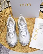 DIOR | VIBE SNEAKER White Mesh and Silver-Tone Leather - 6