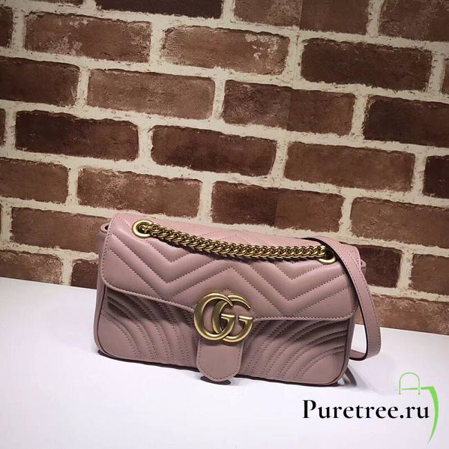 GUCCI | Small Marmont Dusty Pink Bag - 443497 - 26 x 15 x 7 cm - 1
