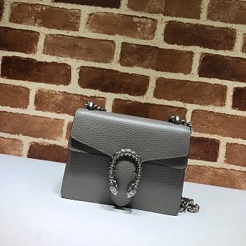 GUCCI | Dionysus Grey Leather Mini Bag - ‎421970 - 20x15.5x5cm