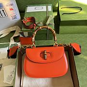 GUCCI | Small Orange top handle bag with Bamboo - 675797 - 21 x 15 x 7cm - 1