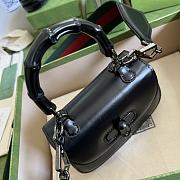 GUCCI | Mini Black top handle bag with Bambo - 686864 - 17 x 12 x 7.5cm - 4