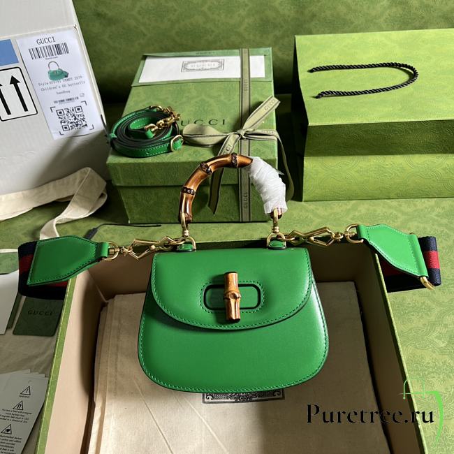 GUCCI | Mini Green top handle bag with Bambo - 686864 - 17 x 12 x 7.5cm - 1