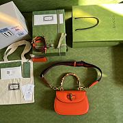 GUCCI | Mini Orange top handle bag with Bambo - 686864 - 17 x 12 x 7.5cm - 4