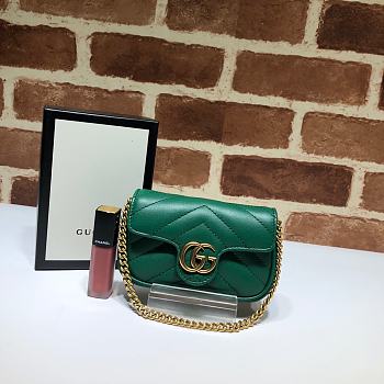 GUCCI | GG Marmont super mini green bag - 476433 - 13 x 9 x 5 cm