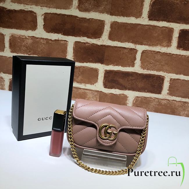 GUCCI | GG Marmont super mini dusty pink bag - 476433 - 13 x 9 x 5 cm - 1