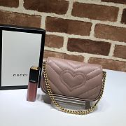 GUCCI | GG Marmont super mini dusty pink bag - 476433 - 13 x 9 x 5 cm - 6