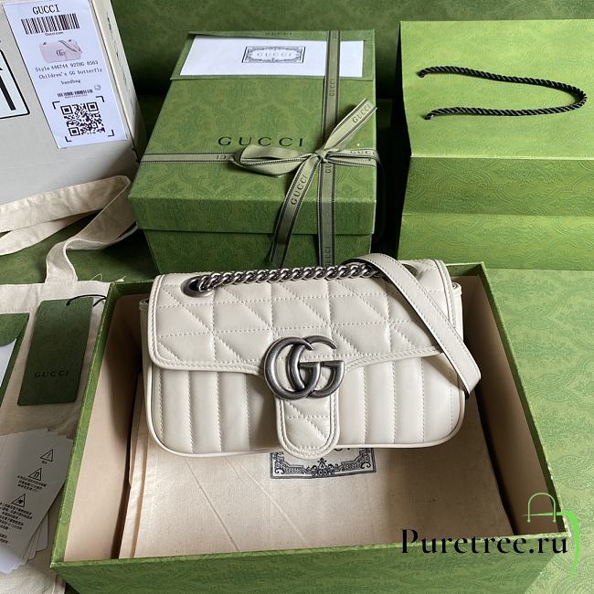 GUCCI | GG Marmont Mini white shoulder bag - 446744 - 23 x 14 x 6cm - 1