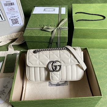 GUCCI | GG Marmont Mini white shoulder bag - 446744 - 23 x 14 x 6cm