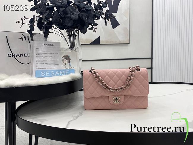 CHANEL | Classic Flap Chain Bag Pink Silver - A01112- 25cm - 1