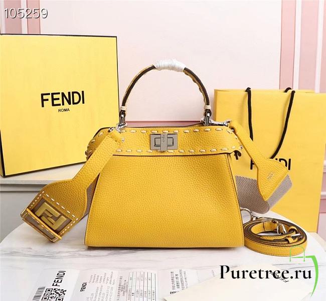FENDI | PEEKABOO ICONIC MINI yellow bag - 8BN244 - 23 x 11 x 18cm - 1