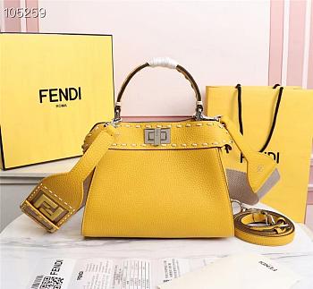FENDI | PEEKABOO ICONIC MINI yellow bag - 8BN244 - 23 x 11 x 18cm