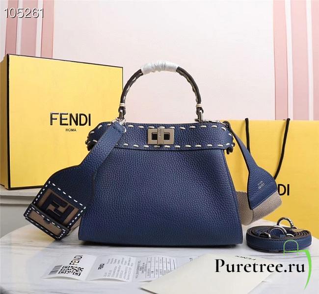 FENDI | PEEKABOO ICONIC MINI blue bag - 8BN244 - 23 x 11 x 18cm - 1