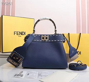 FENDI | PEEKABOO ICONIC MINI blue bag - 8BN244 - 23 x 11 x 18cm
