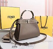 FENDI | PEEKABOO ICONIC MINI grey bag - 8BN244 - 23 x 11 x 18cm - 6