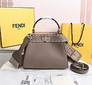 FENDI | PEEKABOO ICONIC MINI grey bag - 8BN244 - 23 x 11 x 18cm - 5
