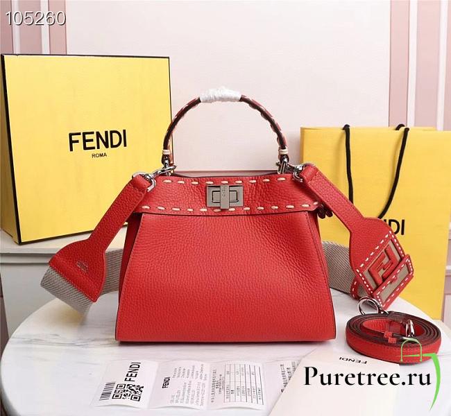 FENDI | PEEKABOO ICONIC MINI Red bag - 8BN244 - 23 x 11 x 18cm - 1