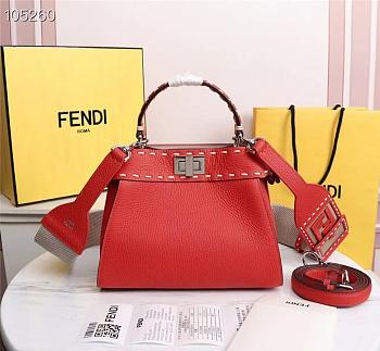 FENDI | PEEKABOO ICONIC MINI Red bag - 8BN244 - 23 x 11 x 18cm