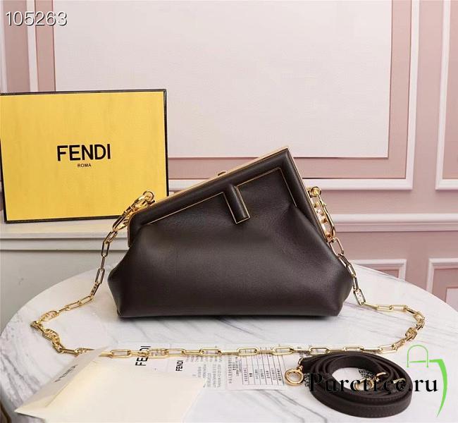 FENDI | FIRST SMALL Dark Brown leather bag - 8BP129 - 26 x 9.5 x 18cm - 1