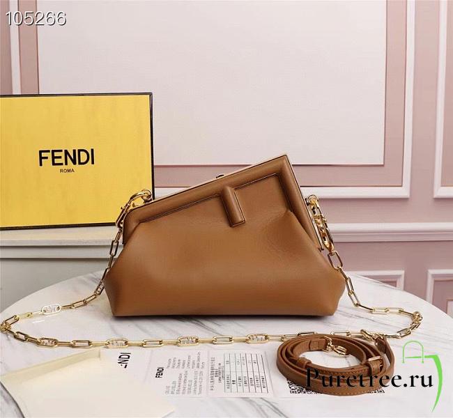 FENDI | FIRST SMALL Brown leather bag - 8BP129 - 26 x 9.5 x 18cm - 1