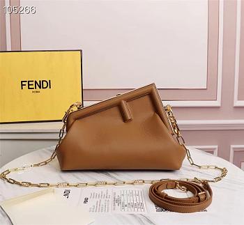 FENDI | FIRST SMALL Brown leather bag - 8BP129 - 26 x 9.5 x 18cm