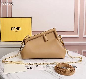 FENDI | FIRST SMALL Beige leather bag - 8BP129 - 26 x 9.5 x 18cm